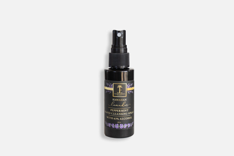 Hawaiian Hand Cleansing Spray with 63% Alchohol--7 Varieties Hand Spray Island-Essence-Cosmetics Lavender Peppermint 