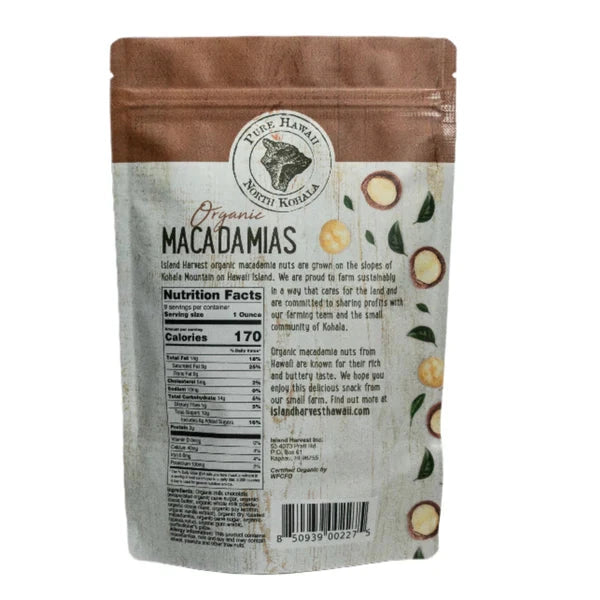 Organic Macadamias with Milk Chocolate from the Big Island Nuts Island Essence 