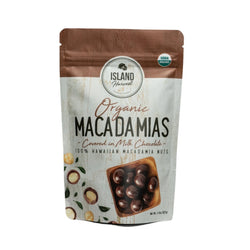 Organic Macadamias with Milk Chocolate from the Big Island Nuts Island Essence 