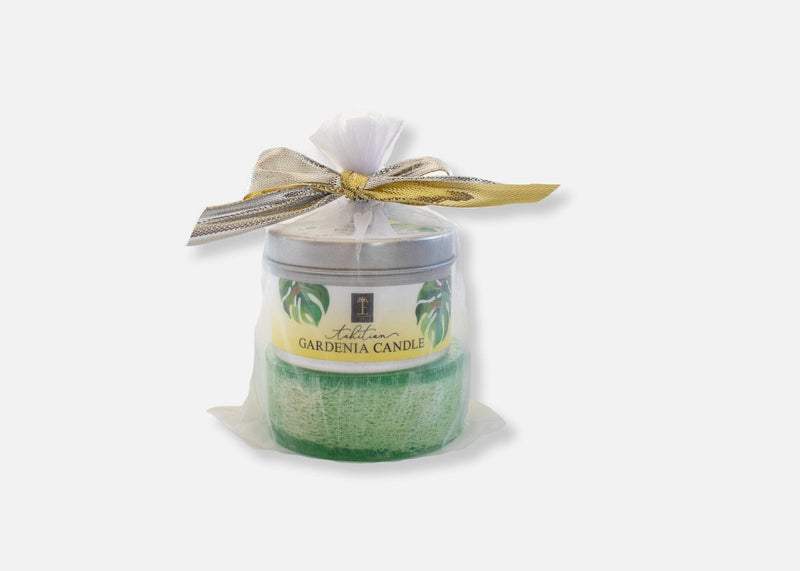 Loofah Soap & Soy Candle Duo--5 Tropical Scents Bundle Island-Essence-Cosmetics 