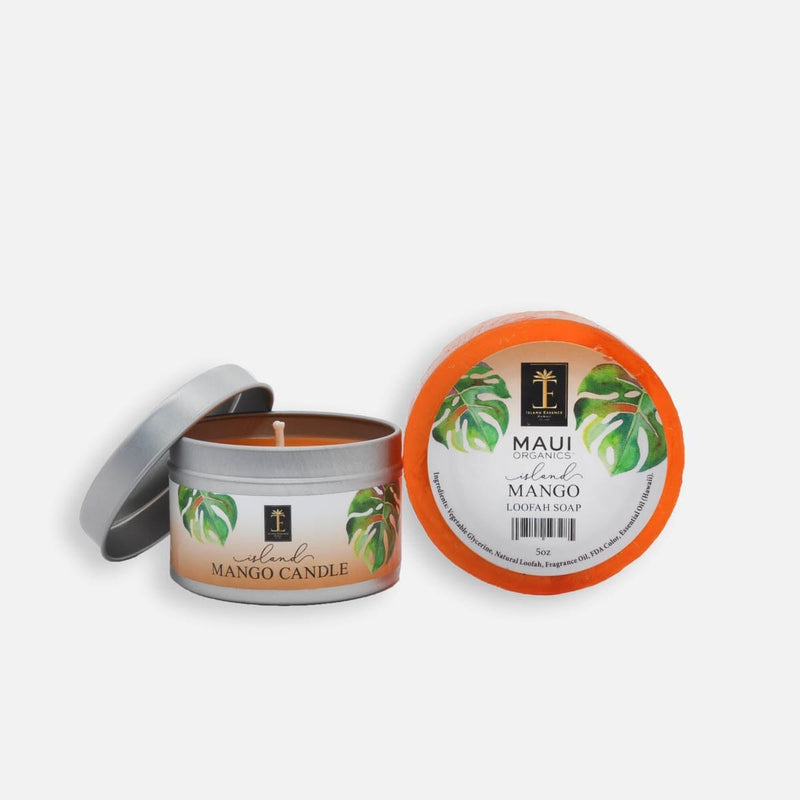 Loofah Soap & Soy Candle Duo--5 Tropical Scents Bundle Island-Essence-Cosmetics Island Mango 
