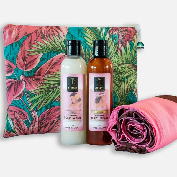 Vintage Plumeria & Sarong Oneloa Gift Bag Bundle Island-Essence-Cosmetics 