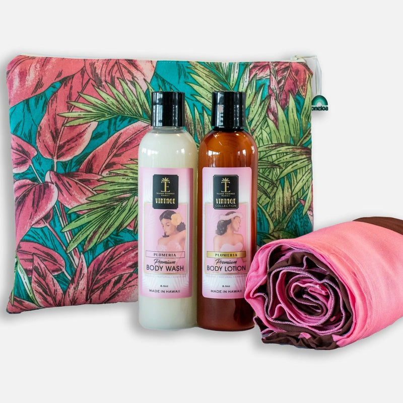 Vintage Plumeria & Sarong Oneloa Gift Bag Bundle Island-Essence-Cosmetics 