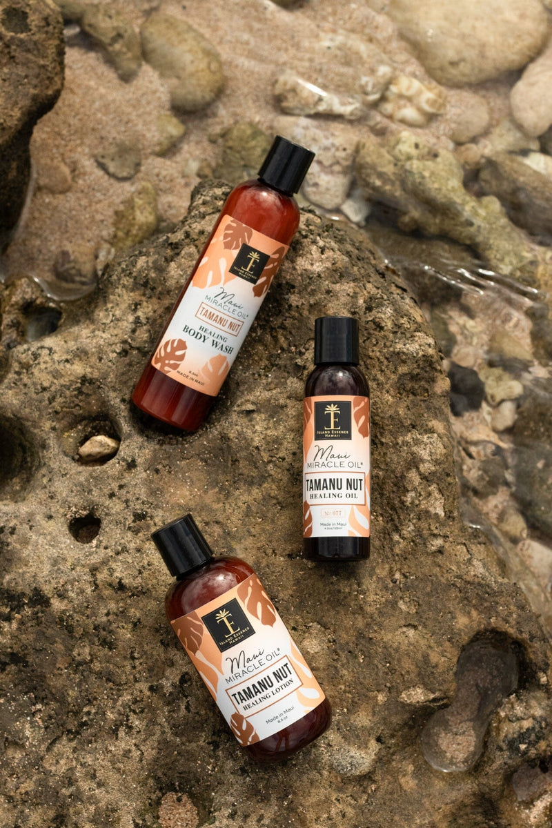 Tamanu Nut Healing Trio Gift Basket Bundle Island Essence 