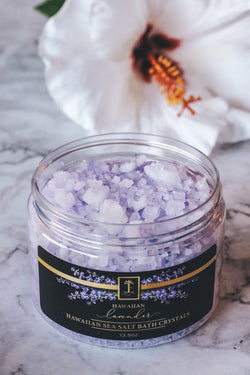 Hawaiian Lavender Bath Crystals with Hawaiian Sea Salt Bath Crystals Island-Essence-Cosmetics 