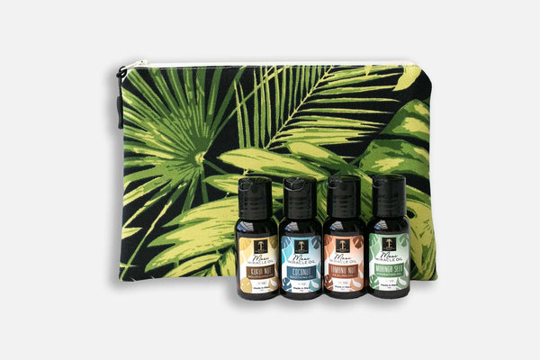 The Maui Miracle Oil 4 Pack Oneloa Gift Collection Oil Island-Essence-Cosmetics Green & Black Monstera Leaf 