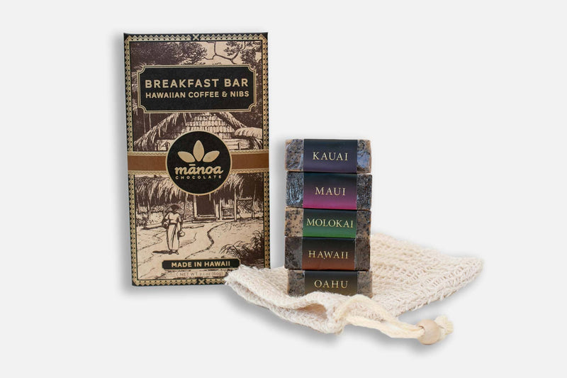 Chocolate Kona Coffee Bar and Island Coffee Soap Collection Island Essence 