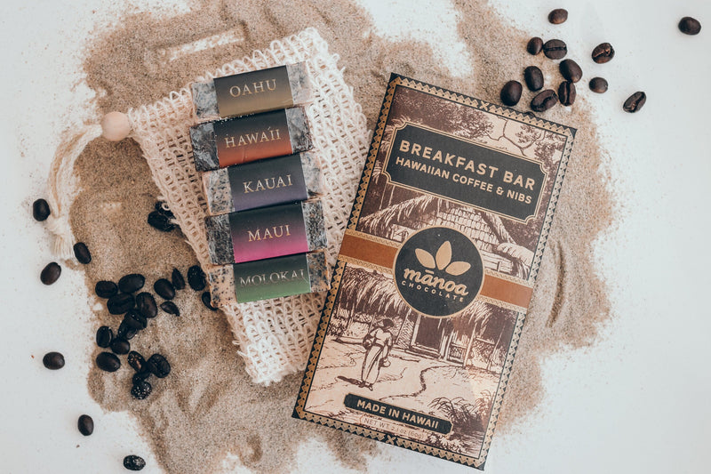 Chocolate Kona Coffee Bar and Island Coffee Soap Collection Island Essence 