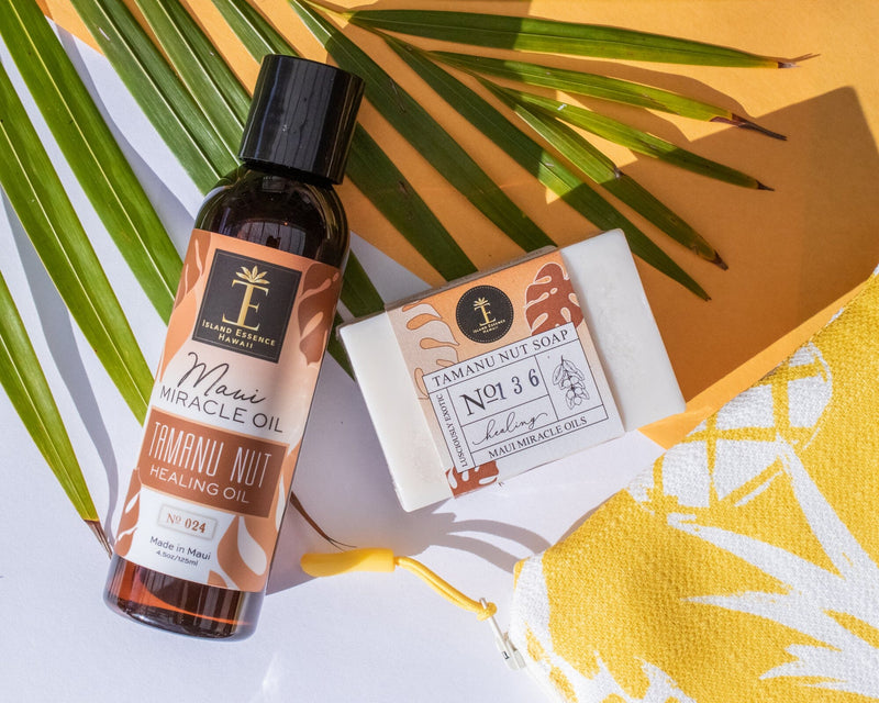 Tamanu Nut Oil & Soap Gift Collection with Bag Bundle Island-Essence-Cosmetics 