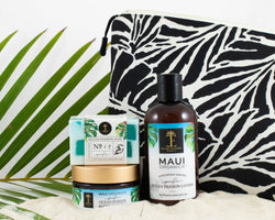 Ocean Passion Gift Collection w/ Oneloa Black Tropical Leaf Large Bag Bundle Island-Essence-Cosmetics 