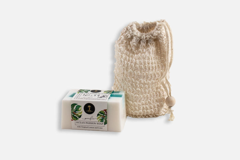 Sisal Soap Saver and Maui Organics Confetti Soap Bundle Island Essence Pacific Ocean Passion Confetti Soap 