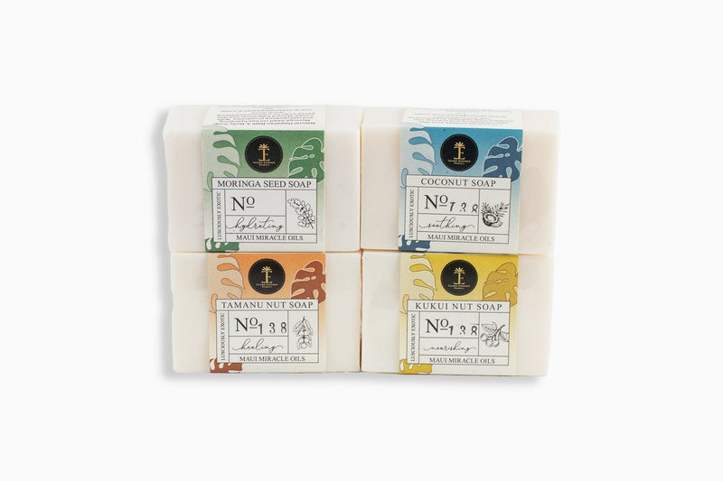 Maui Miracle Oil Soap & Bamboo Soap Dish Set Soap Island Essence 