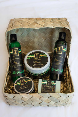 Maile Rainforest Gift Collection in a Hawaiian Lauhala Basket Special Collection Island-Essence-Cosmetics 