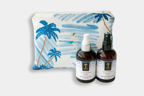 Men's Hawaiian Aromatherapy Oil & Mist Blue Vintage Bag Bundle Island-Essence-Cosmetics 