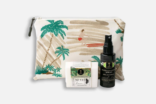 Men's Vintage Lime & Patchouli Soap & Ocean Passion Spray Toiletry Bag Bundle Island-Essence-Cosmetics 