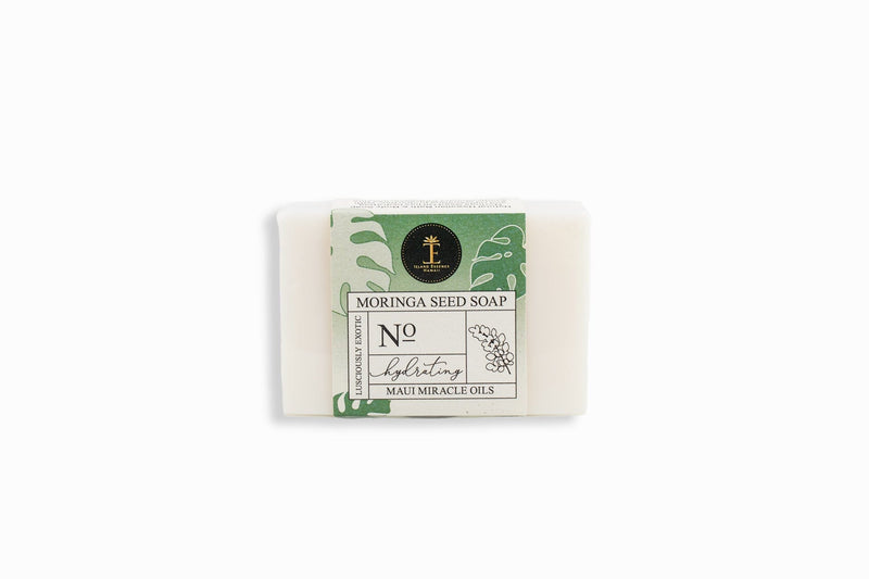 Maui Miracle Oil Soap & Bamboo Soap Dish Set Soap Island Essence Moringa Seed Hydrating Soap 