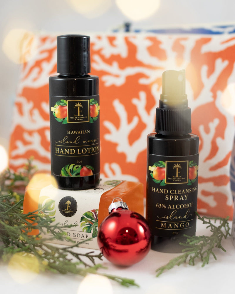 Island Mango Gift Collection with Oneloa Coral Bag Bundle Island-Essence-Cosmetics 
