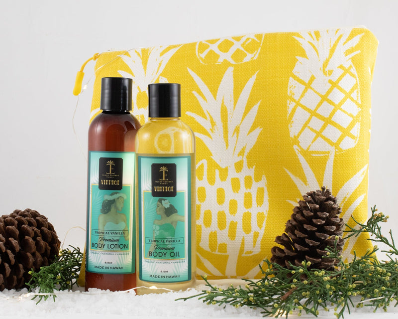 Vintage Body Lotion and Body Oil Oneloa Collection Bundle Island-Essence-Cosmetics Tropical Vanilla 