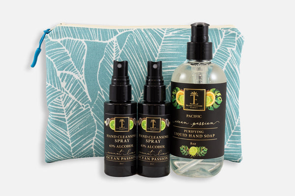 Ocean Passion Liquid Hand Soap Trio Gift Collection in Oneloa Bag Liquid Hand Soap Island Essence 
