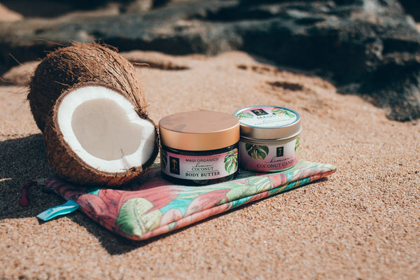 Hawaiian Coconut Body Butter & Candle Oneloa Collection Bundle Island Essence 