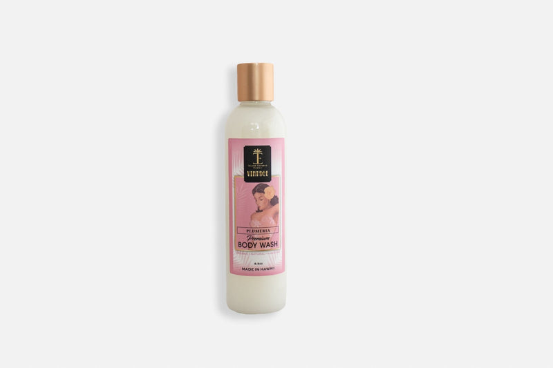 Vintage Body Wash and Body Oil Gift Collection Bundle Island-Essence-Cosmetics Plumeria 