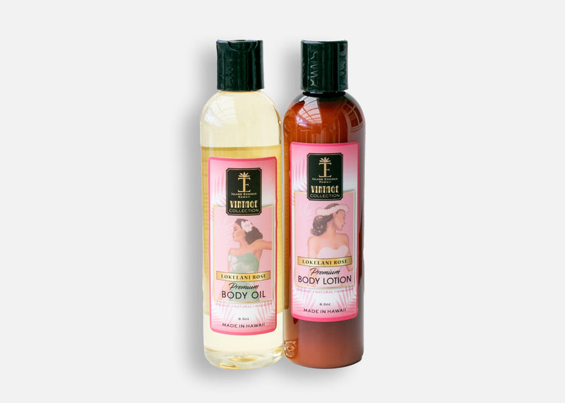 Vintage Premium Oil and Lotion Duo--8 Varieties Bundle Island-Essence-Cosmetics Lokelani Rose 