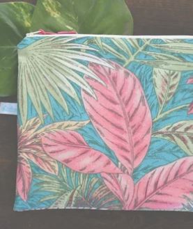 Hawaiian Aromatherapy Travel Collection in an Oneloa Wet/Dry Bag Bundle Island-Essence-Cosmetics Pink Tropical Leaf 