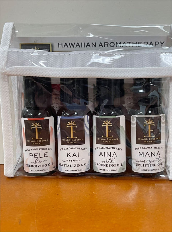 Hawaiian Aromatherapy Oil 4 Piece Travel Kit Bundle Island-Essence-Cosmetics 
