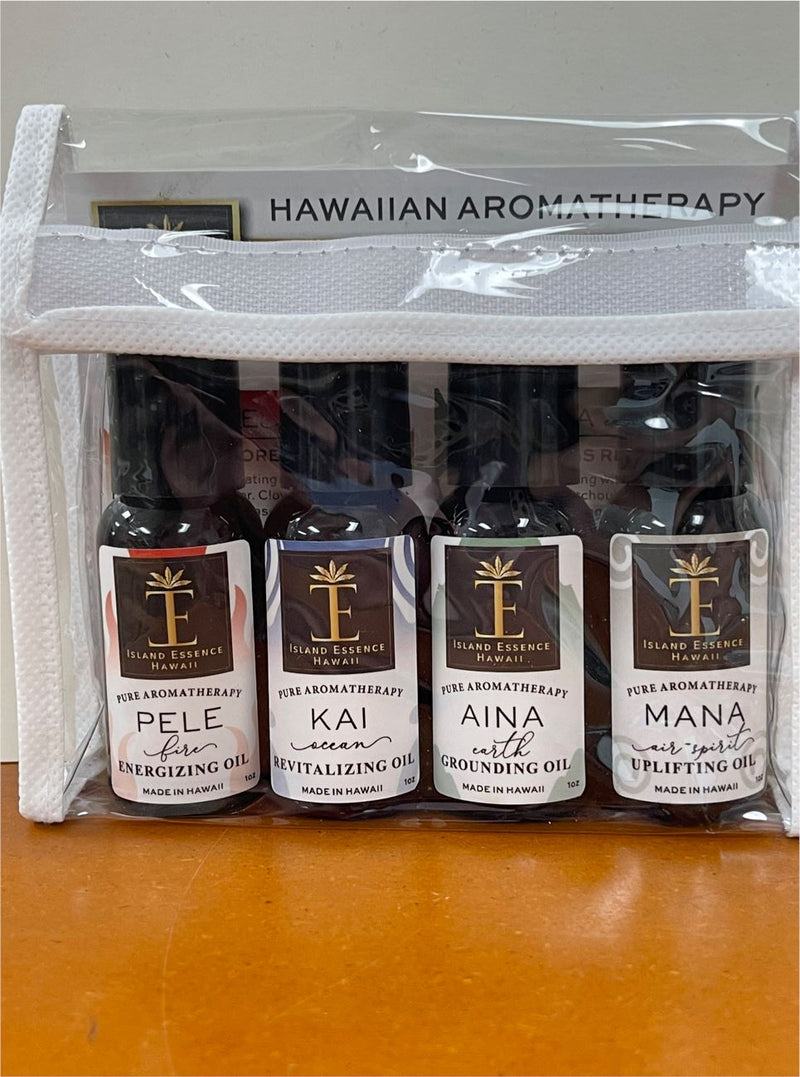 Hawaiian Aromatherapy Oil 4 Piece Travel Kit Bundle Island-Essence-Cosmetics 