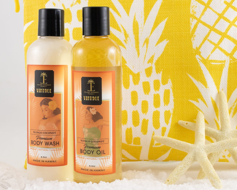 Vintage Body Wash and Body Oil Gift Collection Bundle Island-Essence-Cosmetics 