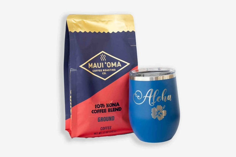 Kona Coffee Artisan Blend & Aloha Mug/Tumbler Coffee Island Essence 